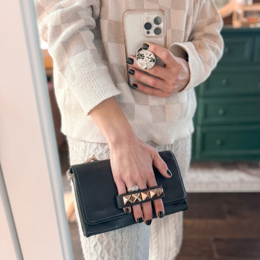 Valentino Garavani "Va va voom" shoulder bag in Black Calfskin leather